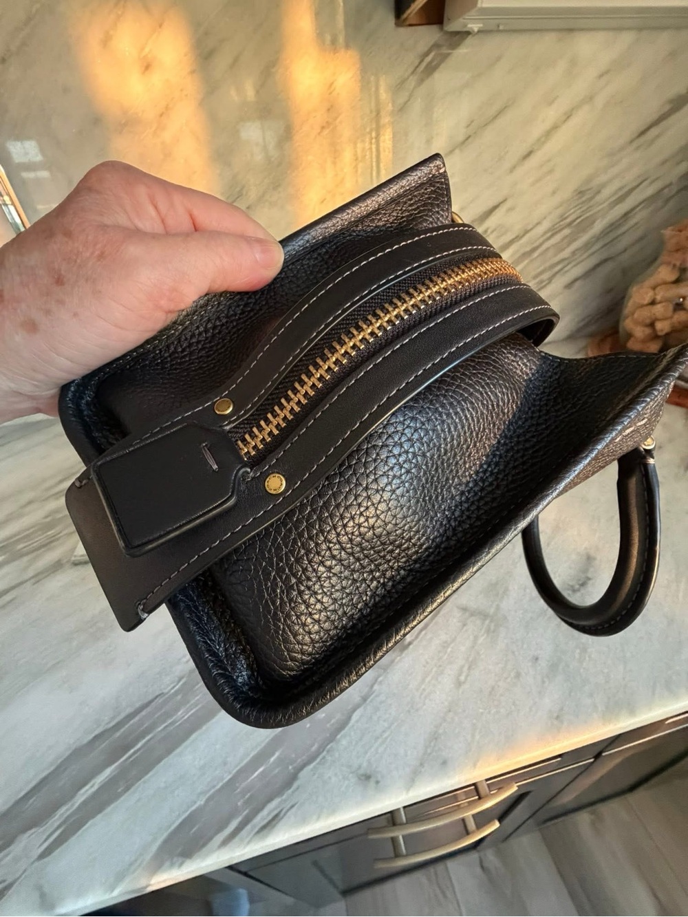 Coach Rogue 25 Black Pebbled Leather with wine/Bordeaux suede interior. - Picture 7 of 11